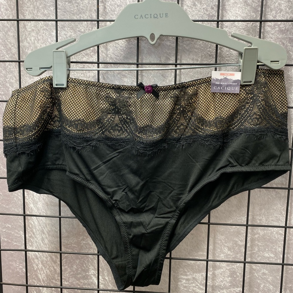 NWT Cacique mid waist cheeky black panty